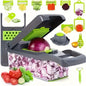 Vegetable Chopper and Slicer Set, 16-in-1 Kitchen Mandoline with Container, Adjustable Blades for Onion, Tomato, Carrot